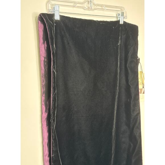 NWT Vintage Jessica McClintock Burgundy Velvet & Taffeta reversable Shawl Wrap - Picture 7 of 11
